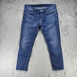 Mother The Looker Crop Jeans Cry of the Peacock Size 28 Skinny Stretch